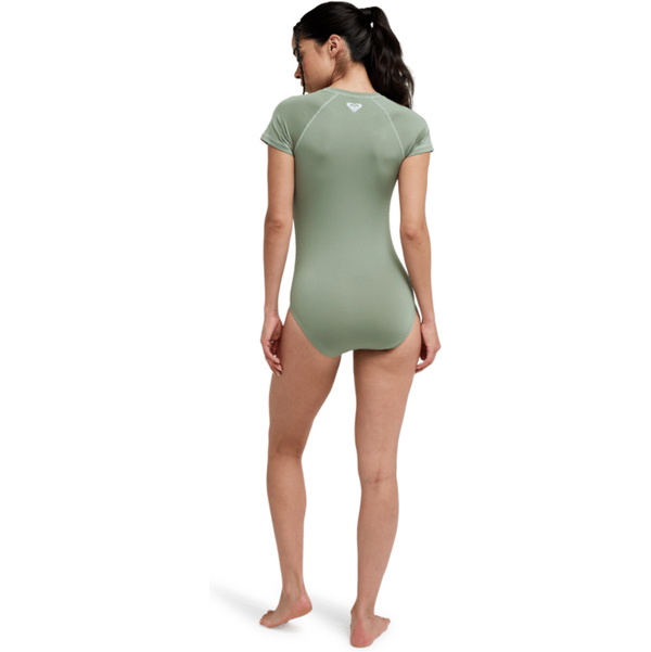 2026 Roxy Fato De Surf Feminino Com Fecho E Manga Curta ERJWR03916 - Oil Green